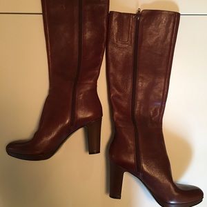 Nine West cognac leather boots